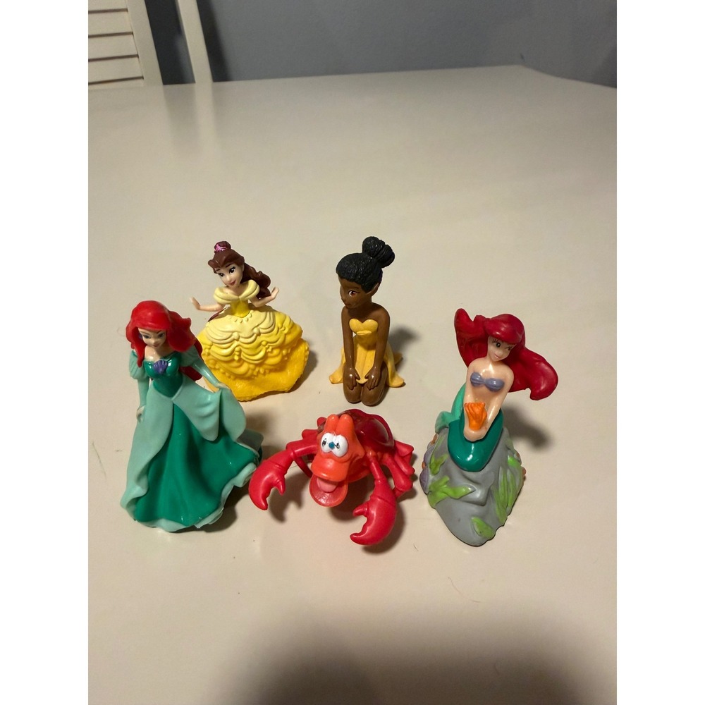 Disney Princess Figure Lot Ariel Belle Tiana Sebastian toys PVC 3 Inch